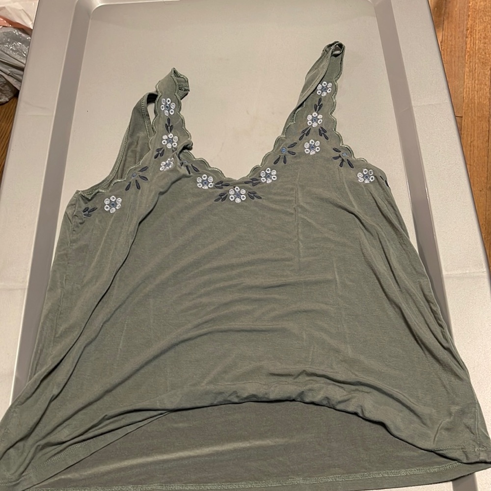 super soft green tank top
